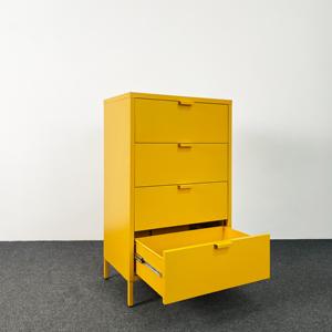 Meuble de rangement moderne en acier à 4 tiroirs, design tendance, multi-usages pour salon et salle à manger - Product Image 4