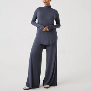 Offre Spéciale grande taille femmes musulman survêtement Logo personnalisé manches longues mi cou séchage rapide femmes vêtements de <span class=keywords><strong>sport</strong></span> modestes pour Gym Fitness - Product Image 4