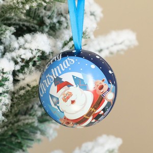 Home Christmas Decoration Gift Candy Sweet <strong>Packaging</strong> Ball Shape Metal Tin Box <strong>Chocolate</strong>