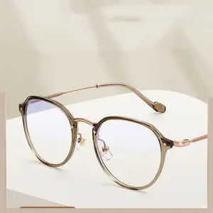 Rezept-optische randlose Brille ultraleichte Metallrunder klassische optische Titan-Brille 2024