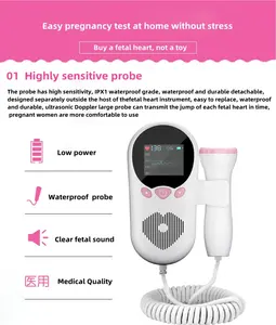 Draagbare Echografie Baby Hartslagmachine Doppler Foetale Babyhartslag Monitor Foetale Doppler - Product Image 3