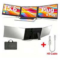 Écran d'extension pour ordinateur portable 15,6 pouces 1080P FHD IPS, triple moniteur pour ordinateurs portables de 13 à 17,3 pouces avec Windows, tous les Mac (M1-M5 inclus)