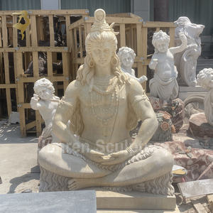Grande escultura em pedra Índia mármore branco estátua Hindu Deus Shiva Escultura - Product Image 1