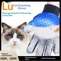 Brosse et Gant de Toilettage pour Éliminer les Poils d'Animaux pour Chiens et Chats - Matériau en Silicone de Luxe à Motif de Dessin Animé Facile à Utiliser