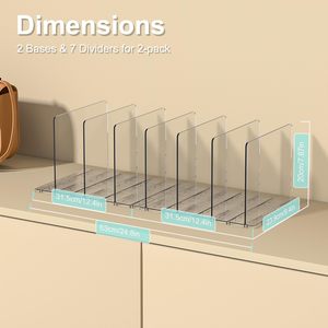 <span class=keywords><strong>Organizadores</strong></span> de bolsos de armario, paquete de divisores de estante, dormitorio, <span class=keywords><strong>cocina</strong></span>, organizador de armario acrílico ajustable para bolso - Product Image 6