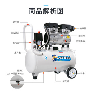 ปั๊มลมแบบพกพาขนาดเล็ก 600W เงียบ ไร้น้ำมัน แบบลูกสูบโยก เสียงเบา กำลังสูง สำหรับเป่าฝุ่น - Product Image 2