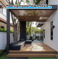 Pergola bioclimatique en aluminium haut de gamme avec éclairage LED et chauffage, maison de jardin moderne, gazebo en aluminium pour une vie de plein air luxueuse