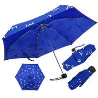 Parapluie compact classique manuel 6K à quatre plis, mini, portable, avec cadre en aluminium, entièrement imprimé en pongé, logo personnalisé, pour les voyages