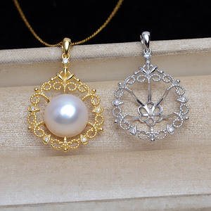 Base para Colgante de Plata S925, Accesorios para Perlas DIY, 12-13 Pulgadas, Soporte Vacío, Base para Colgante, Estuche de Joyería Semiterminado - Product Image 1