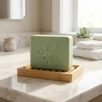 Savon Solide Artisanal à la Menthe Poivrée, Savon Herbal Vert à la Menthe pour le Visage et le Corps