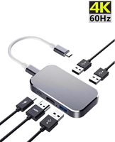 Justlink 5 en 1 4K60Hz USB 3.1 Tipo-C Hub USB Estación de Acoplamiento Adaptador de Audio y Video Digital para Computadora Portátil