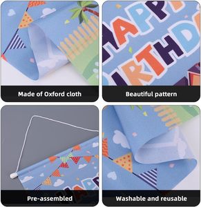 Striscione Personalizzato 'Buon Compleanno' da Appendere alla Porta, Banner Nero per Feste di Compleanno, Decorazione per Portico e Parete - Product Image 3