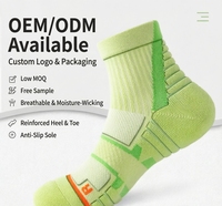 Chaussettes de sport professionnelles de badminton, absorption des chocs, anti-odeur, anti-transpiration, semelle en tissu éponge pour le basketball, la course à pied, OEM, ODM, vente en gros