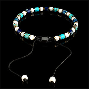 Turquoise Moederparel Geknoopte Macramé Armband Handgemaakt Circulaire Setting Natuurlijke Staal Kleur Plating Door Derde Partij Gecertificeerd - Product Image 4