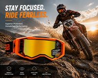 Lunettes de course tout-terrain avec verres réfléchissants, monture flexible en PC, taille unique, utilisables en quatre saisons pour moto, MX, sports tout-terrain