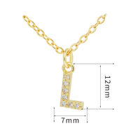 Collar con Colgante de Letra del Alfabeto, Joyería de Moda, 26 Iniciales, Cadena con Dijes de Circonita Cúbica, Regalo para Mujer, Estilo Americano y Europeo, Chapado en Oro de 18K