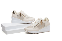 Chaussures décontractées pour femmes en gros, nouveau design, baskets à strass, chaussures à plateforme en maille respirante, chaussures de marche à semelle épaisse pour femmes