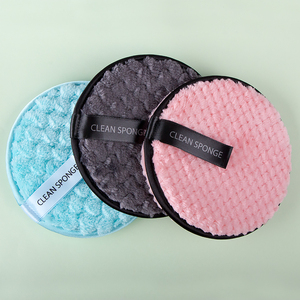 Tampons démaquillants en microfibre ronds et carrés personnalisés, colorés, roses, lavables avec sac de lavage - Product Image 2