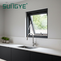 SUNGYE AS2047 Hochwertiges Modernes Dreh-Kipp-Fenster Nach Außen Öffnendes Aluminiumlegierungs-Fenster Großes Glaspaneel für Villen