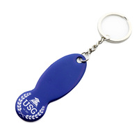 Porte-clés en métal personnalisé avec logo pour jeton de chariot de courses, pièce de monnaie pour chariot de supermarché, vente en gros