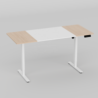 Bureau assis-debout électrique à 3 panneaux, à moteur unique, réglable en hauteur, avec grande surface de travail de 160x70cm et double poutre