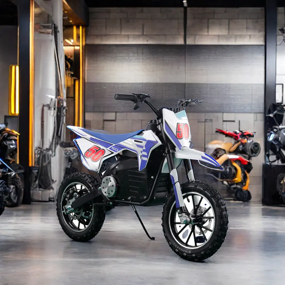 工場卸売1000W/36Vキッズ電動ダートバイクオートバイCE承認50cc空冷ブラシレスディスクフロント/バック12Vミニ