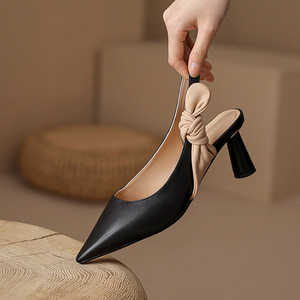 French Small High-Heeled Sandals Retro Women's Professional Single Shoes Sexy Toe Design for Summer Season - Product Image 6