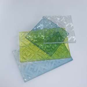 Panneau de verre décoratif stratifié en résine à motif de bulles jaune clair personnalisé pour hôtel, restaurant et décoration de cloisons intérieures - Product Image 6