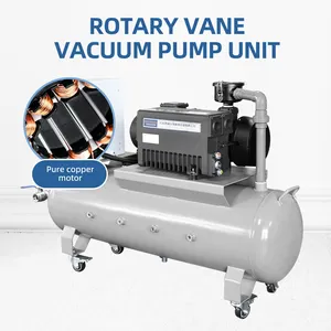 70m3/H -100KPa 380V 2200W Rotary Vane Vacuum Pump Set Air Compressor Pump Head With 180L Air Storage Tank