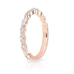 Bague en or jaune/rose 18 carats avec diamant de laboratoire - Product Image 2