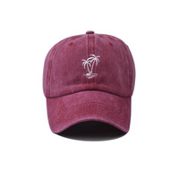 Sombrero de camionero de algodón Retro Vintage con logotipo personalizado, gorras ajustables con bordado de cocotero, gorras Snapback, gorra de béisbol lavada