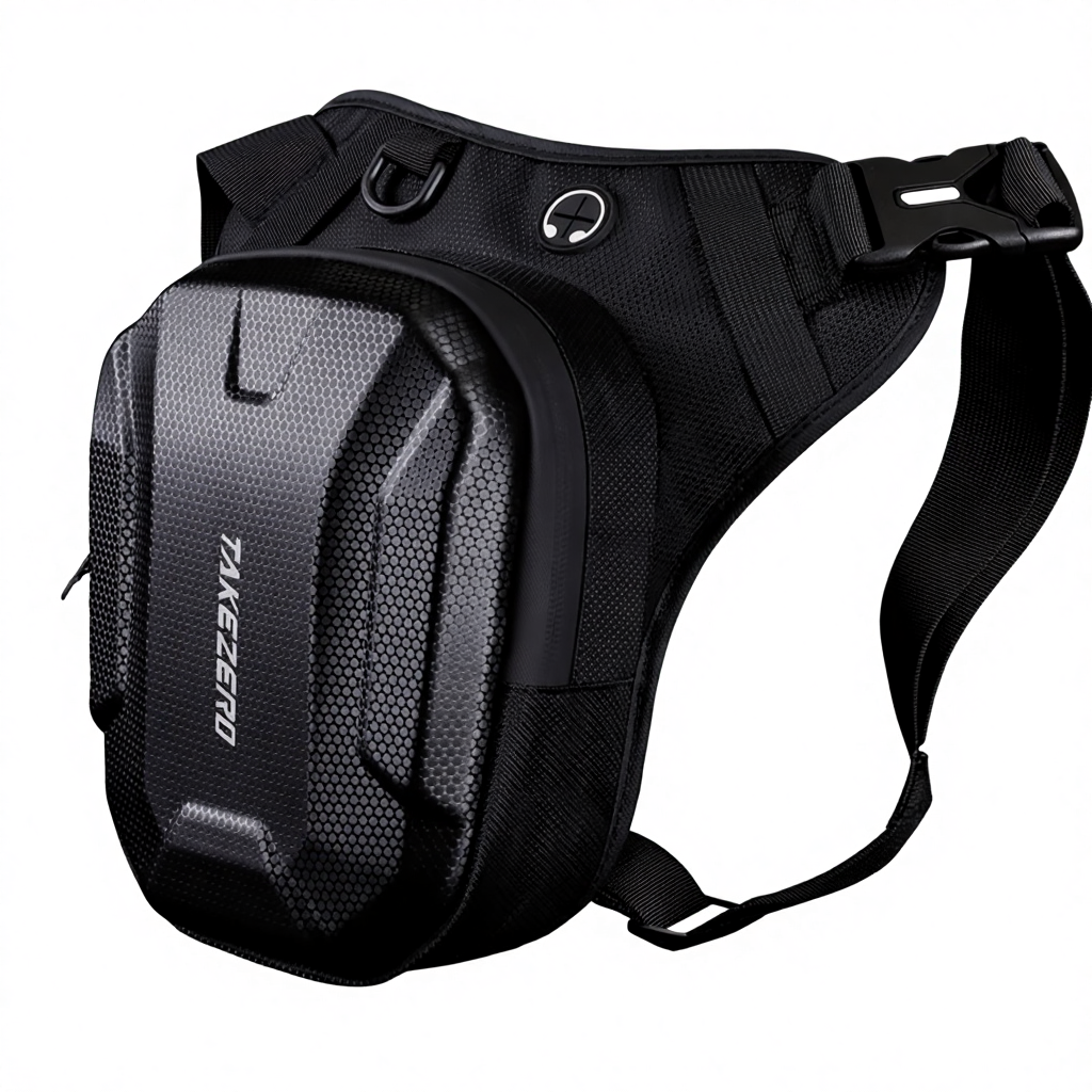TAKEZERO MTX1 Motorcycle Leg & Waist Crossbody Bag 1L Hard Shell Honeycomb Pattern Sports Travel Equipment
