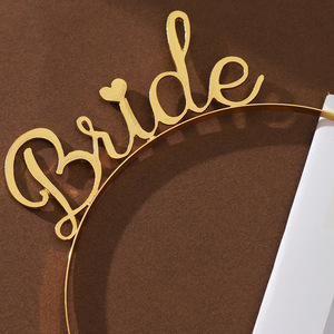 Invitados DE BODA europeos americanos tocado de niña de las flores amor novia aleación letra corona diadema decoración de fiesta conjunto-venta al por mayor - Product Image 2