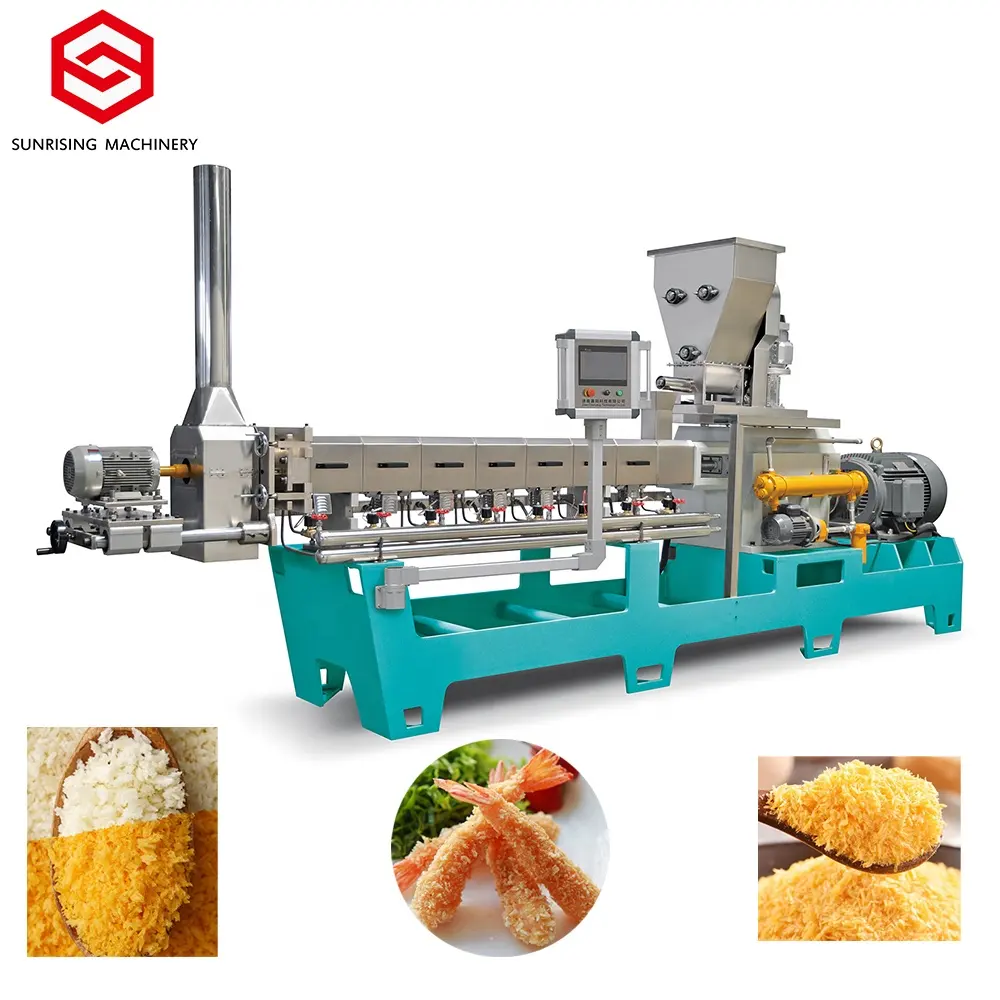 Double screw bread crumbs food extruder panko breadcrumbs making machine