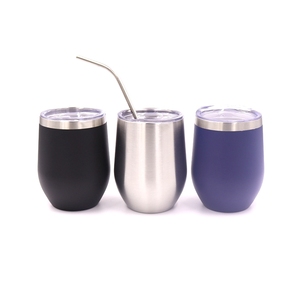 2024 Heiße Produkte 12oz doppelwandige Edelstahl Ei Becher Becher Becher Deckel Kaffee Tee Wasser langlebiges <span class=keywords><strong>Metall</strong></span> - Product Image 1
