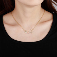 Collier personnalisé avec nom arabe en acier inoxydable, micro-pavé de zircon cubique, délicat et personnalisable pour le dropshipping