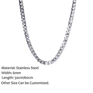 Mwsc — collier Hip Hop pour hommes et femmes, chaîne épaisse, en acier inoxydable, <span class=keywords><strong>personnalisée</strong></span>, 6mm de largeur - Product Image 6