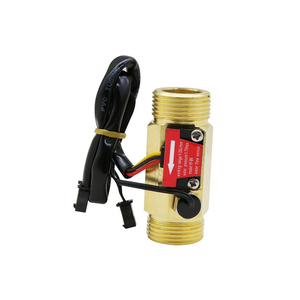 B6 copper water flow sensor Hall <strong>turbine</strong> <strong>flowmeter</strong> 6-pin external ribbon temperature detection G3/4 interface - Product Image 1