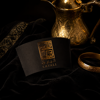 Manchon de tasse à café noir personnalisé avec estampage à chaud doré, luxe, ondulé, isolation thermique, OEM, marque de café, logo arabe