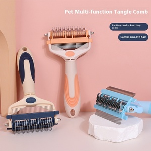 Pettine 3-in-1 Ecologico in Plastica per Toelettatura Animali, <span class=keywords><strong>Spazzola</strong></span> Multifunzione per Rimozione Peli di Cani e Gatti, Pettine per <span class=keywords><strong>Pelo</strong></span> Liscio e Fluttuante - Product Image 2