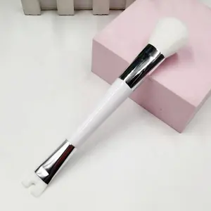 Customized Double Dual End Flat U-shaped Nose Contouring Brush Fluffy Powder Cream Precision Duo Contour Brush