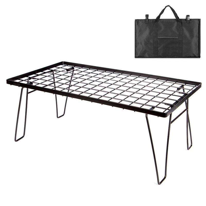 Steel Leg Long Portable Folding Camping Table Outdoor BBQ Bamboo Folding Picnic