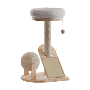 Cat climbing <b>frame</b>, solid wood cat bed, small sisal rope cat scratching board, wear-resistant cat toy, upright cat scratching - Product Image 2
