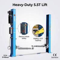 HuaTong ES-5500 Pont élévateur électrique 2 colonnes 5500 kg à déverrouillage électrique, robuste, conforme CE, pour garage de flotte