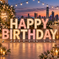 Lettres et chiffres néon lumineux pour joyeux anniversaire, 3ft 4ft, RGB, décoration de fête d'anniversaire