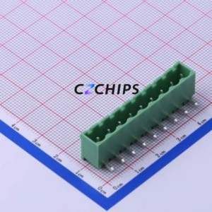 KF2EDGRC-5.0-9P Plug-in Terminal Block Bent Lead Through Hole,P=5mm Connector Board-to-Board / Socket - Closed 1x9P 5mm Green - Product Image 1