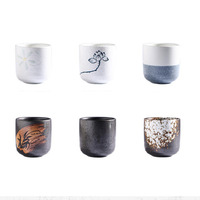 Tasse à thé ou à café jetable en céramique de style japonais et coréen avec surface mate irrégulière