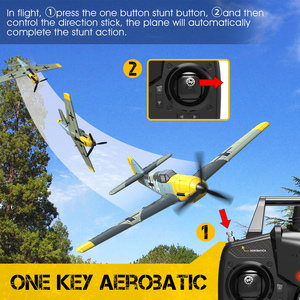 Avión <span class=keywords><strong>RC</strong></span> de 400 mm y 4 Canales, BF 109, Avión de Combate <span class=keywords><strong>RC</strong></span> para Principiantes, Avión de Espuma Eléctrico para Exteriores, Juguete de Control Remoto AMARILLO de 4 Canales - Product Image 3