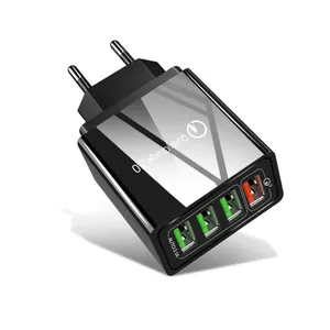 Cargador de pared para teléfono móvil, cargador con 4 puertos USB, PD, carga rápida de 18W, 20W, QC 3,0