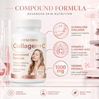 Suplemen Kecantikan Anti-Penuaan OEM Radiance Kolagen Peptida Vitamin C 1000mg Tablet untuk Wanita Dewasa Vitalitas Mencerahkan Kulit